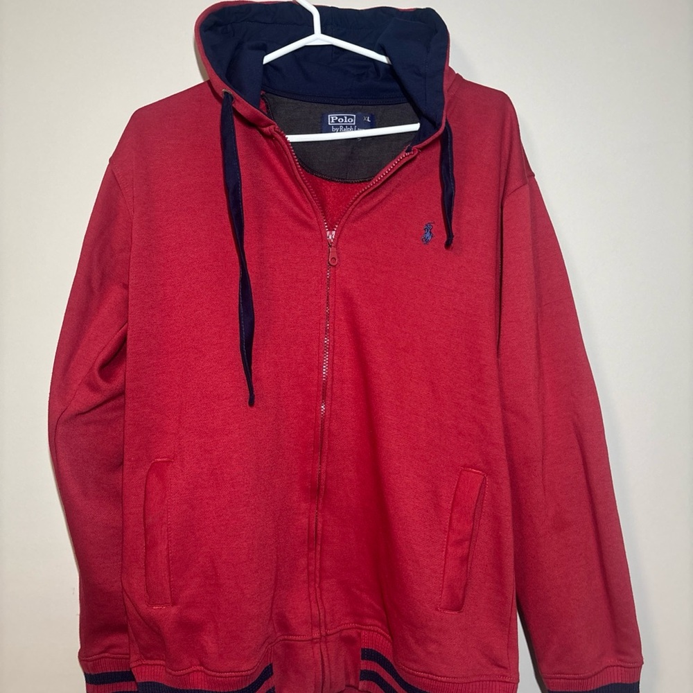 Polo by Ralph Lauren Red Hoodie with Navy Hood